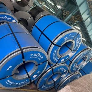 Electrical steel coils stored in a modern industrial facility