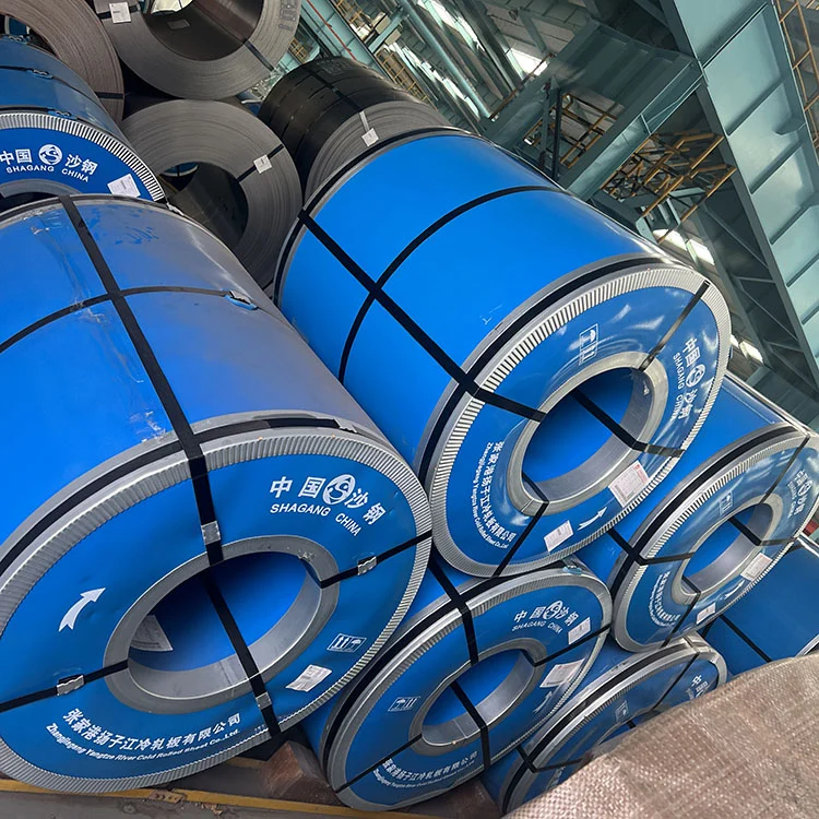 Electrical steel coils stored in a modern industrial facility