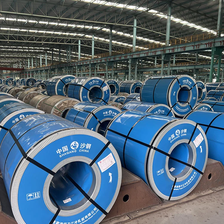 Automated production line processing electrical steel coils in a steel mill