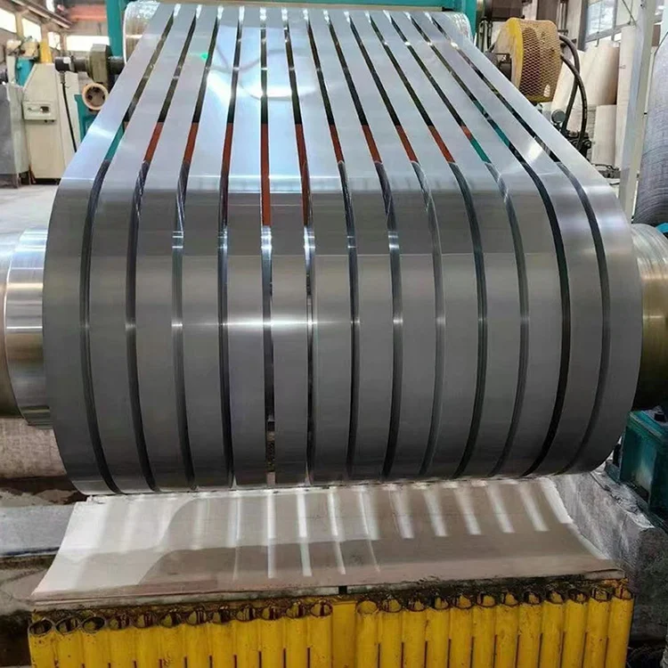Cold rolled electrical steel coils stacked in the warehouse for export