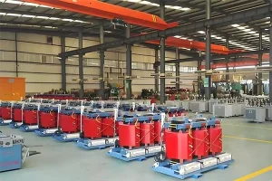 Dry-type transformer with stacked grain-oriented silicon steel laminations for commercial and industrial use