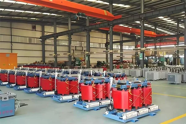 Dry-type transformer with stacked grain-oriented silicon steel laminations for commercial and industrial use