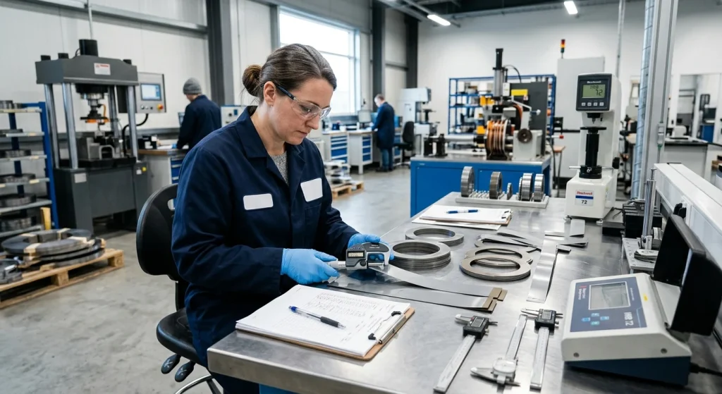 CRNGO electrical steel coil quality inspection with Epstein frame testing and magnetic performance verification in accredited laboratory