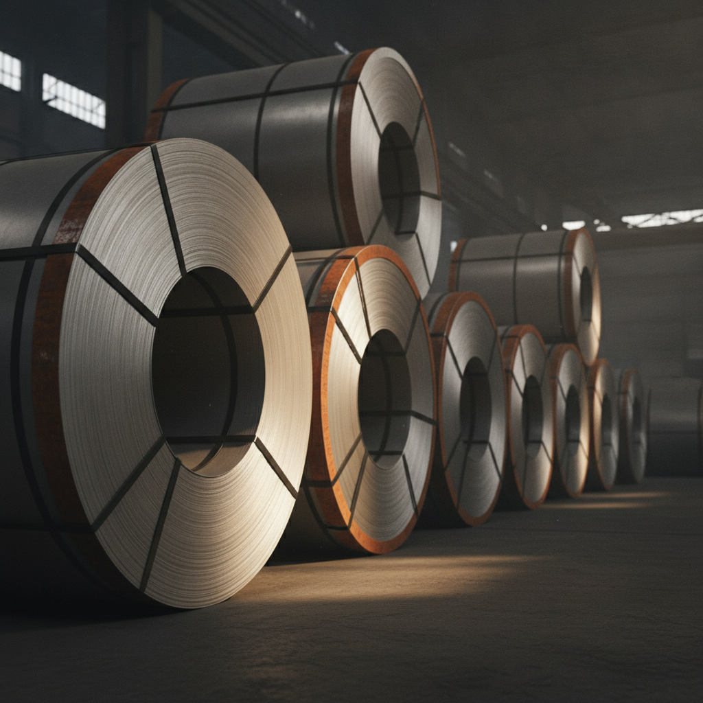 CRGO electrical steel coils stacked in warehouse for price analysis and quotation comparison