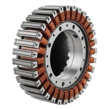 Finished electric motor stator winding with CRNGO electrical steel core