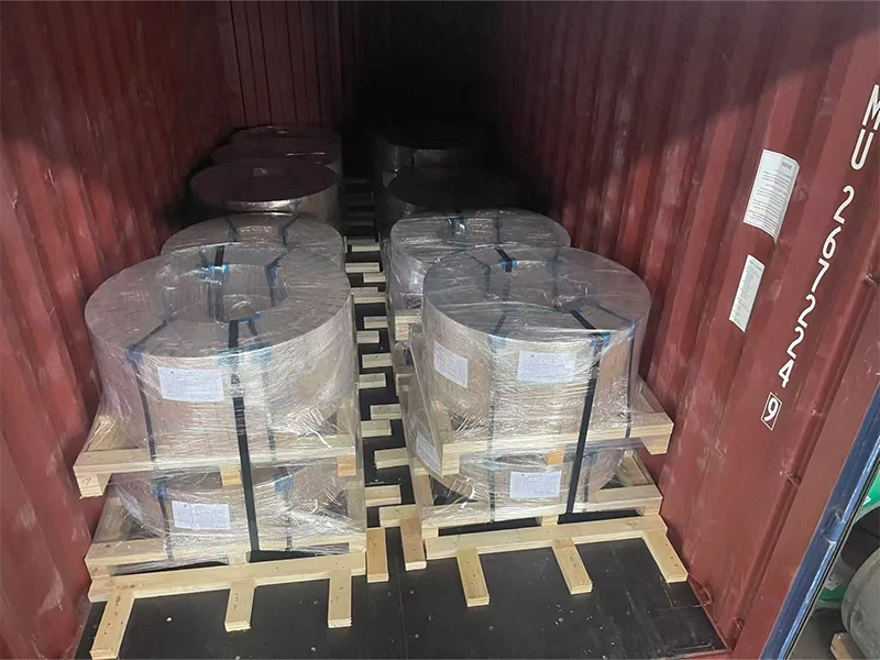 Standard CRGO coils loaded into container for ocean freight