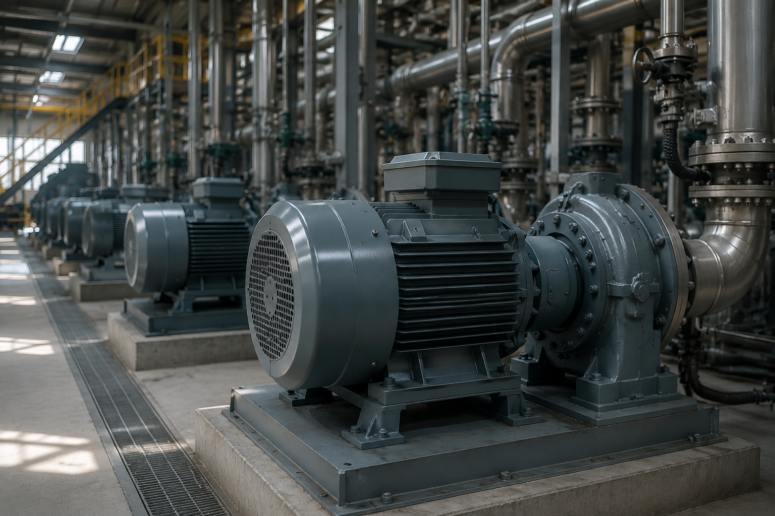 IE4 motors help reduce energy consumption in continuous industrial operations with optimized electrical steel cores.