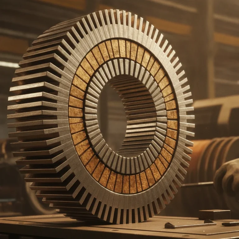 Silicon steel transformer core showing laminated electrical steel for transformer applications