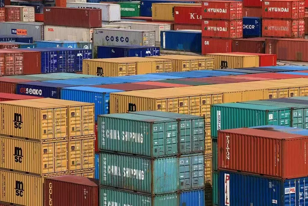 Global steel export supply chain with shipping containers representing CRGO electrical steel trade flows