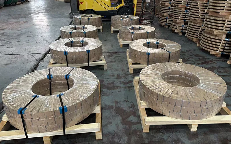 Slit high-strength CRNGO coil for EV traction motor rotor lamination stamping