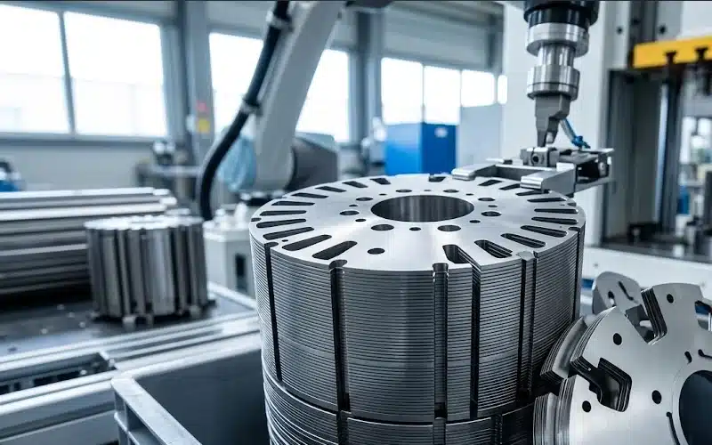 High-strength non-oriented silicon steel rotor laminations for a high-speed motor