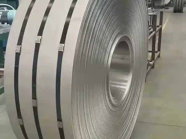 CRNGO slit coil, steel-strapped and ready to feed a stamping line