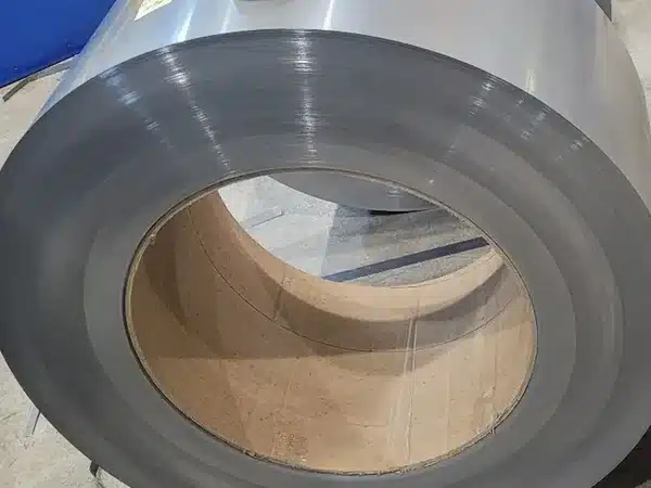 CRNGO mill-edge coil — coil edge and coated surface close-up