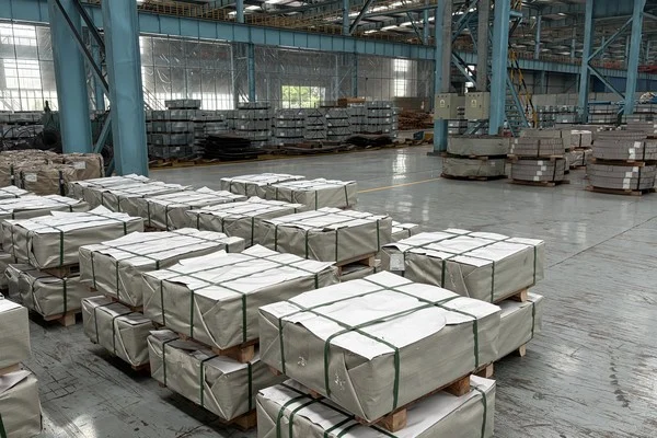 Bundled non-oriented silicon steel sheets packed on pallets for export
