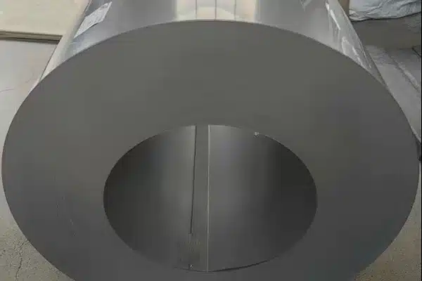 Close-up of the bare wound face of a 0.10mm ultra-thin grain-oriented silicon steel coil