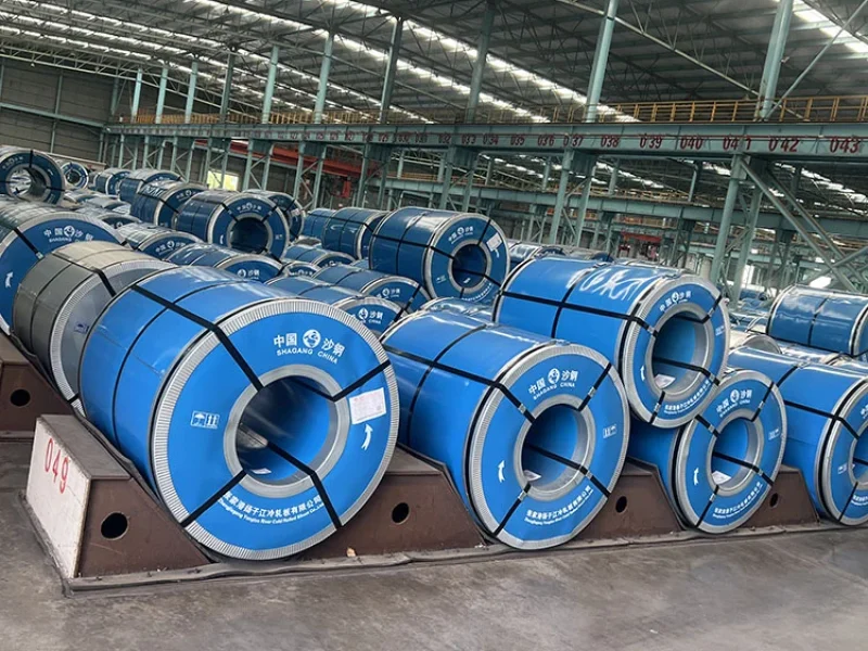 Coils of cold rolled grain oriented steel ready for transformer production
